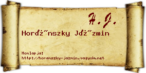 Horánszky Jázmin névjegykártya